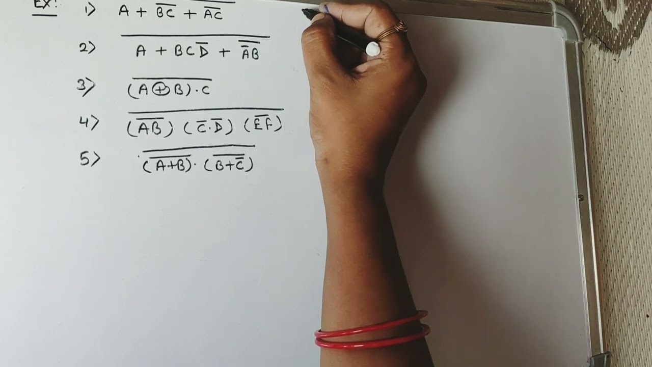Explanation of De Morgan's Theorem with lots of examples..