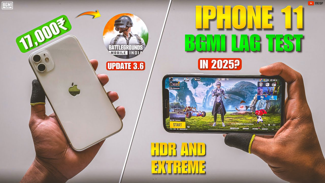 I bought this iPhone for 17,000₹ - iPhone 11 BGMI lag test with Handcam and maxed graphics settings