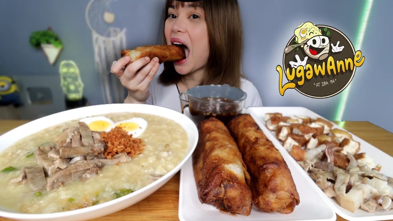 LUGAWANNE NI MAMA ANNE CLUTZ MUKBANG | lugaw with dila, lumpiang togue at tokwat baboy
