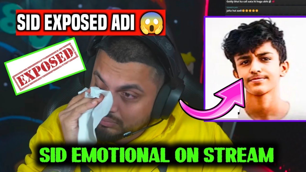 Sid EXPOSED Adi 😱 || Sid Emotional on Stream For Adi 😔 || sid and adi controversy #s8ul #soul