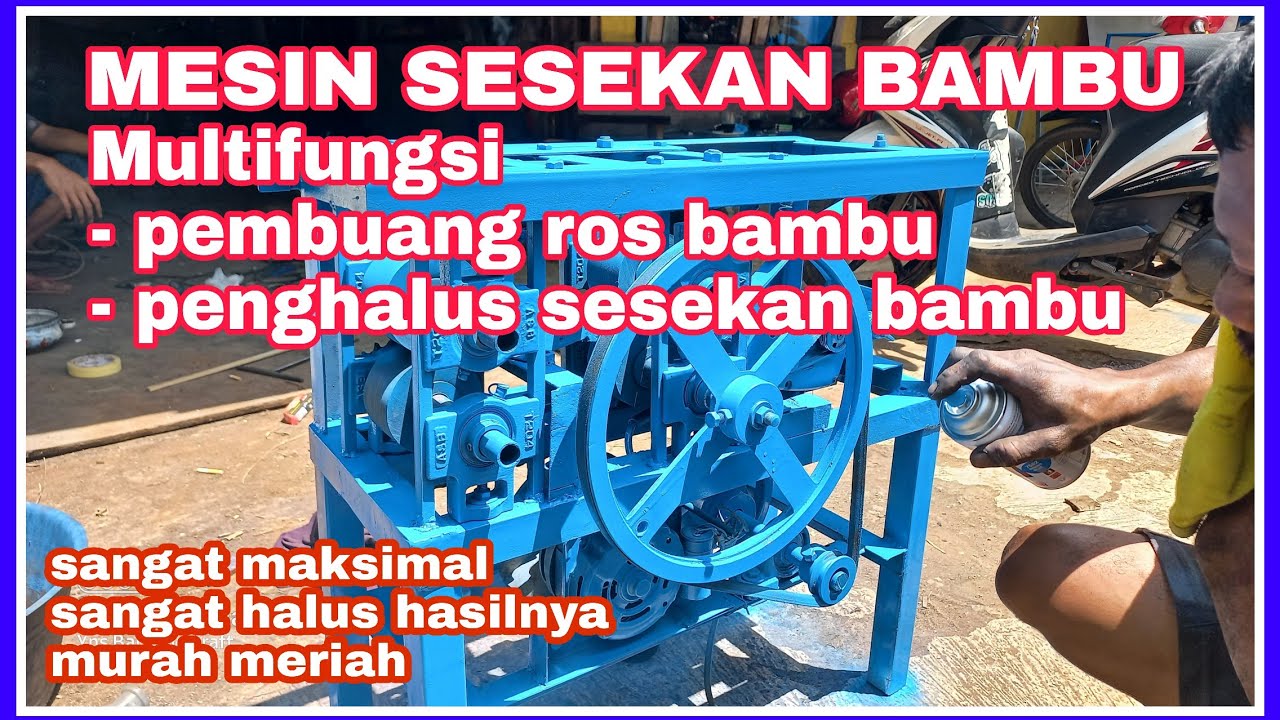 Mesin Sesekan Bambu || Pembuang Ros Bambu Penghalus Lanjaran Bambu