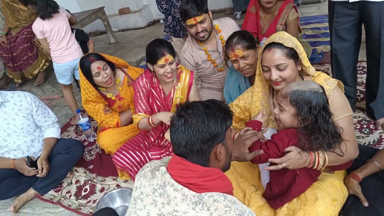 Aaj Vansh ka paramparik tareeke se mudan sanskaar hua 🤗🙏 #mundan #youtubefamily #viralsongs 