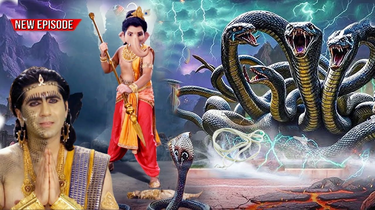 महा एपिसोड -  देखिये शेषनाग कैसे बने गणेशजी के गले और कमर से लिपरकार जनेऊ |   Vighnaharta Ganesh