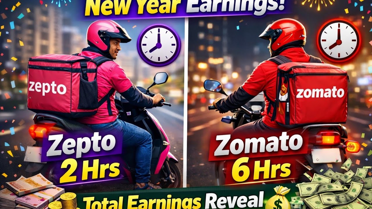 New Year Delivery Vlog 🔥 Zepto 2hrs + Zomato 6hrs – Real Earnings Reveal 💸 Tamil