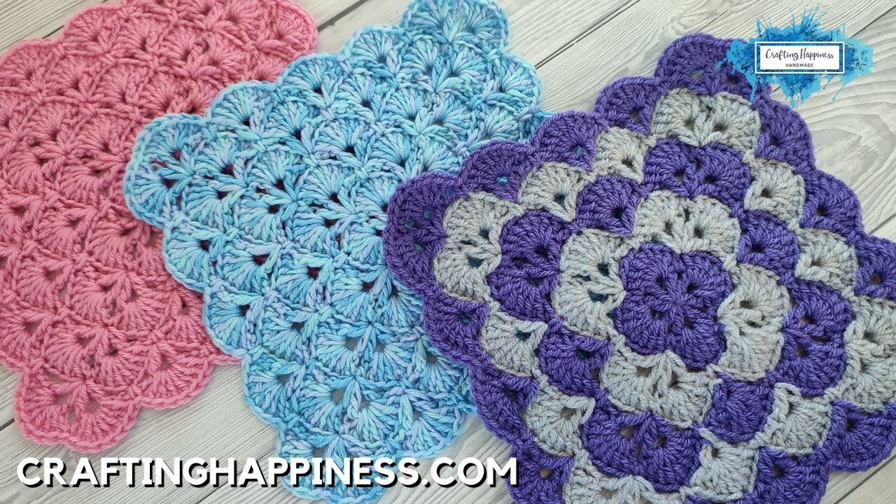 EASY STITCH FOR BLANKETS 💞 - How To Crochet Shells Blanket Stitch Pattern Tutorial