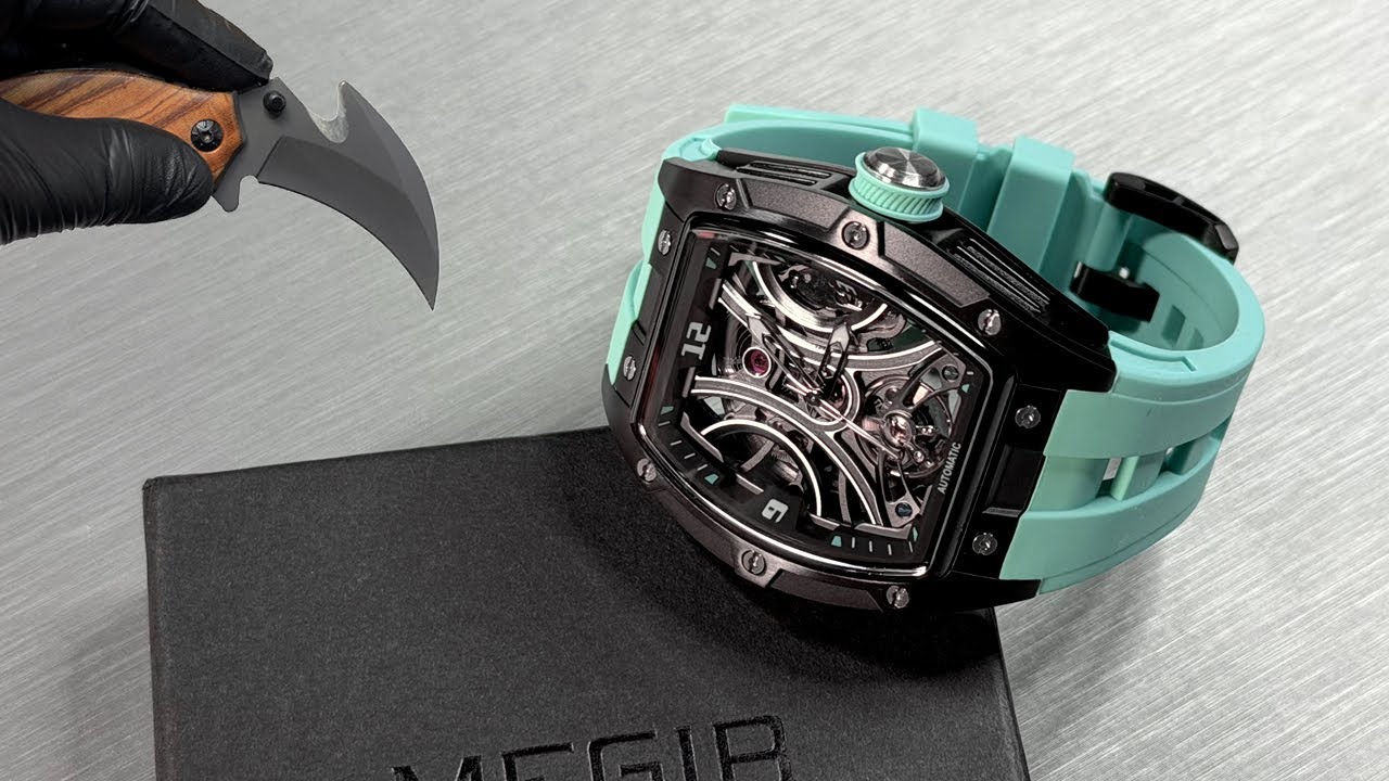 Skeleton Tourbillon Mechanical Watch! Full Unboxing & Review - Aesthetic ASMR