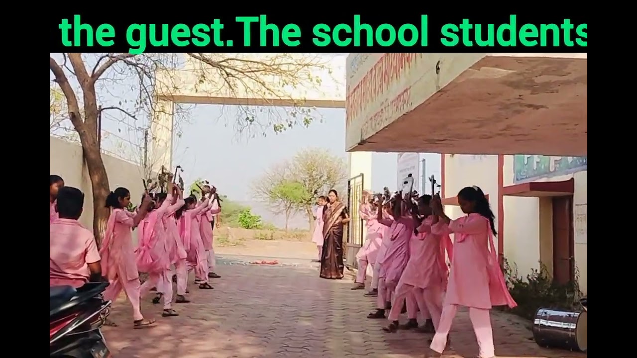 #shrinavnathvidyalaya  school students' cymbal team is preparing to practice to welcome the guest.