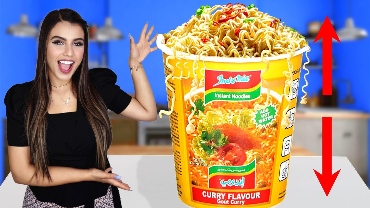 صنعت اكبر كوب إندومي في العااالم ! 🍜