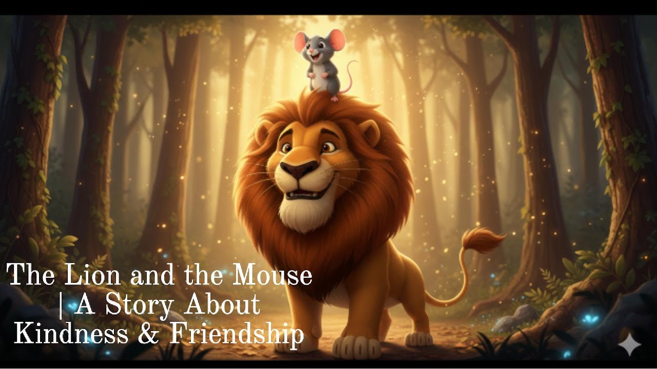 English Story Corner/ The Lion and the Mouse | A Story About Kindness & Friendship