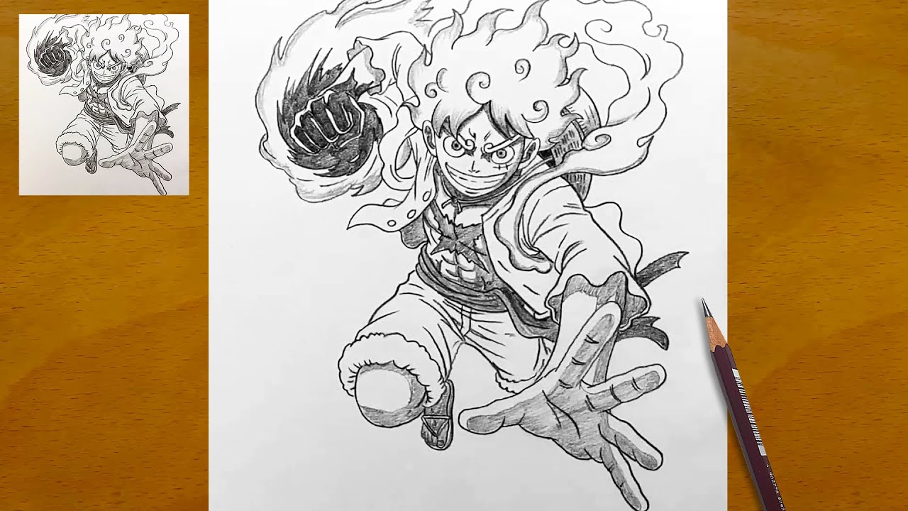 Как нарисовать Луффи в режиме Gear 5 (Бог Солнца Ника) | Рисунок по мотивам One Piece
