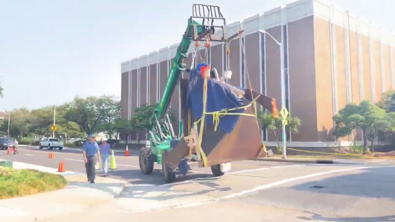 Cor-Ten Sculptures on the move