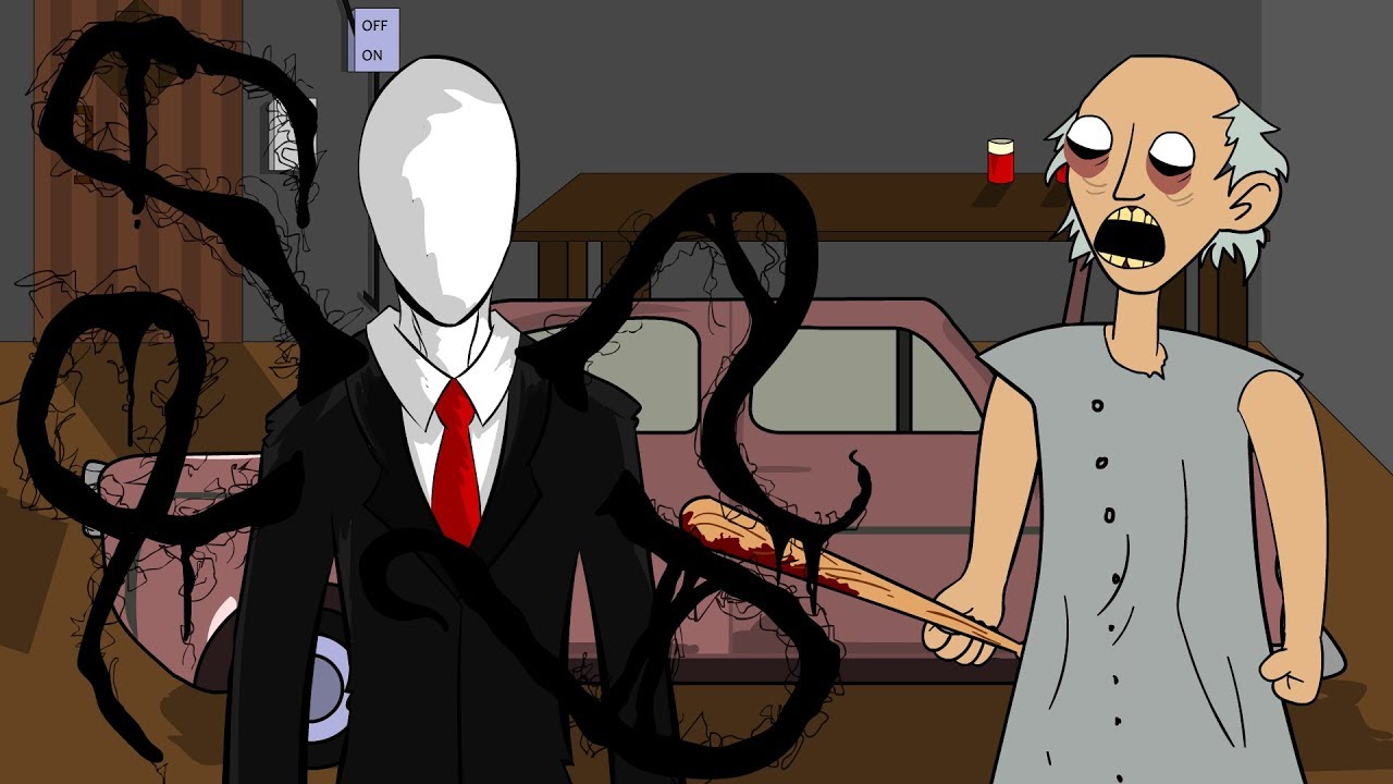 GRANNY THE HORROR GAME ANIMATION #15 : Slenderman and The Scary Granny