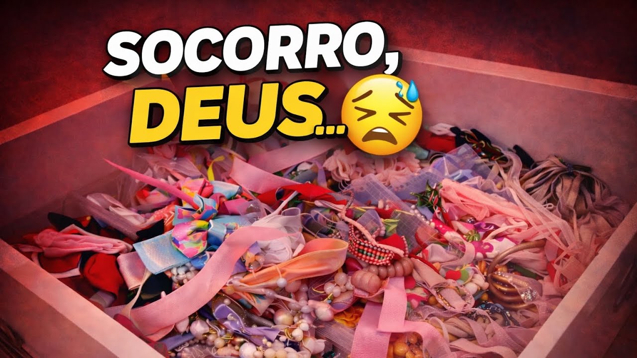 Arrumei a gaveta de laços da minha bebê depois de 1 ano (estava um caos!)