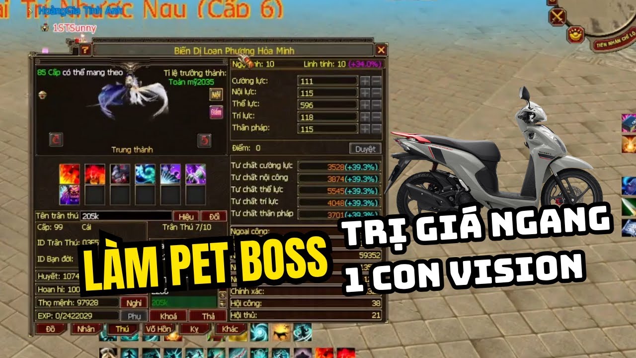 Làm Pet Boss trị giá ngang 1 con Vision của TOP Server 1STSunny tại TLBB 2GVN