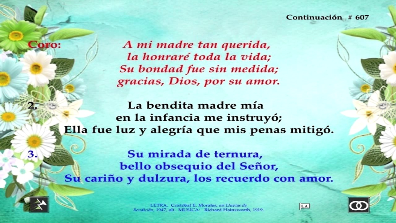 Himno 607 A mi madre Video, pista y letra