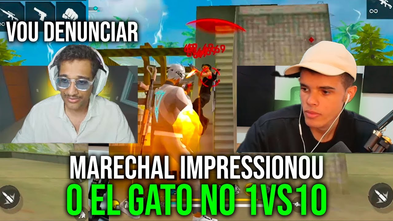 MARECHAL IMPRESSIONOU O EL GATO  NO 1VS10 NO FREE FIRE - EL GATO FICOU SURPRESO COM O MARECHAL