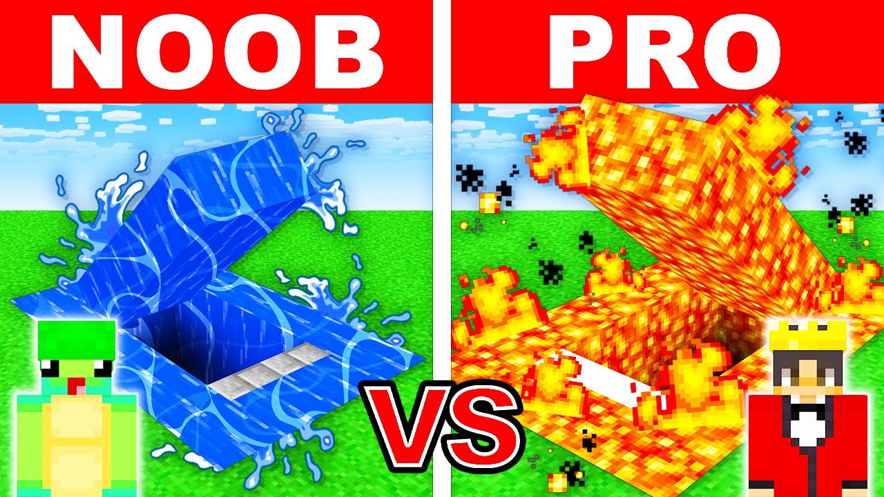 NOOB vs PRO: SECRET ELEMENTAL BASE Build Challenge in Minecraft!