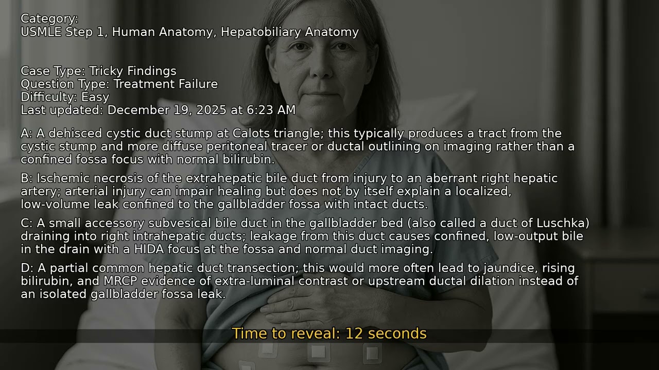 Hepatobiliary Anatomy, Human Anatomy, USMLE Step 1 - Full Vignette with Extended Explanations
