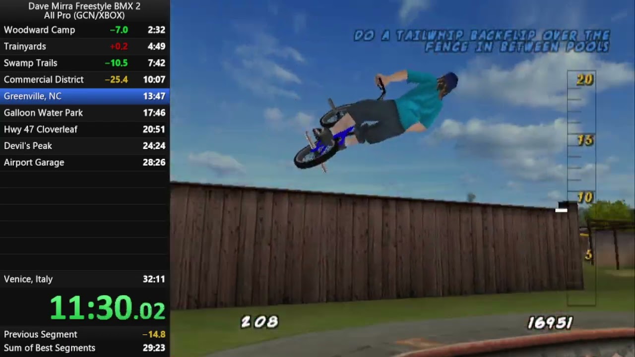 Dave Mirra Freestyle BMX 2 all pro 31:34 (World record, GameCube speedrun, emulated)