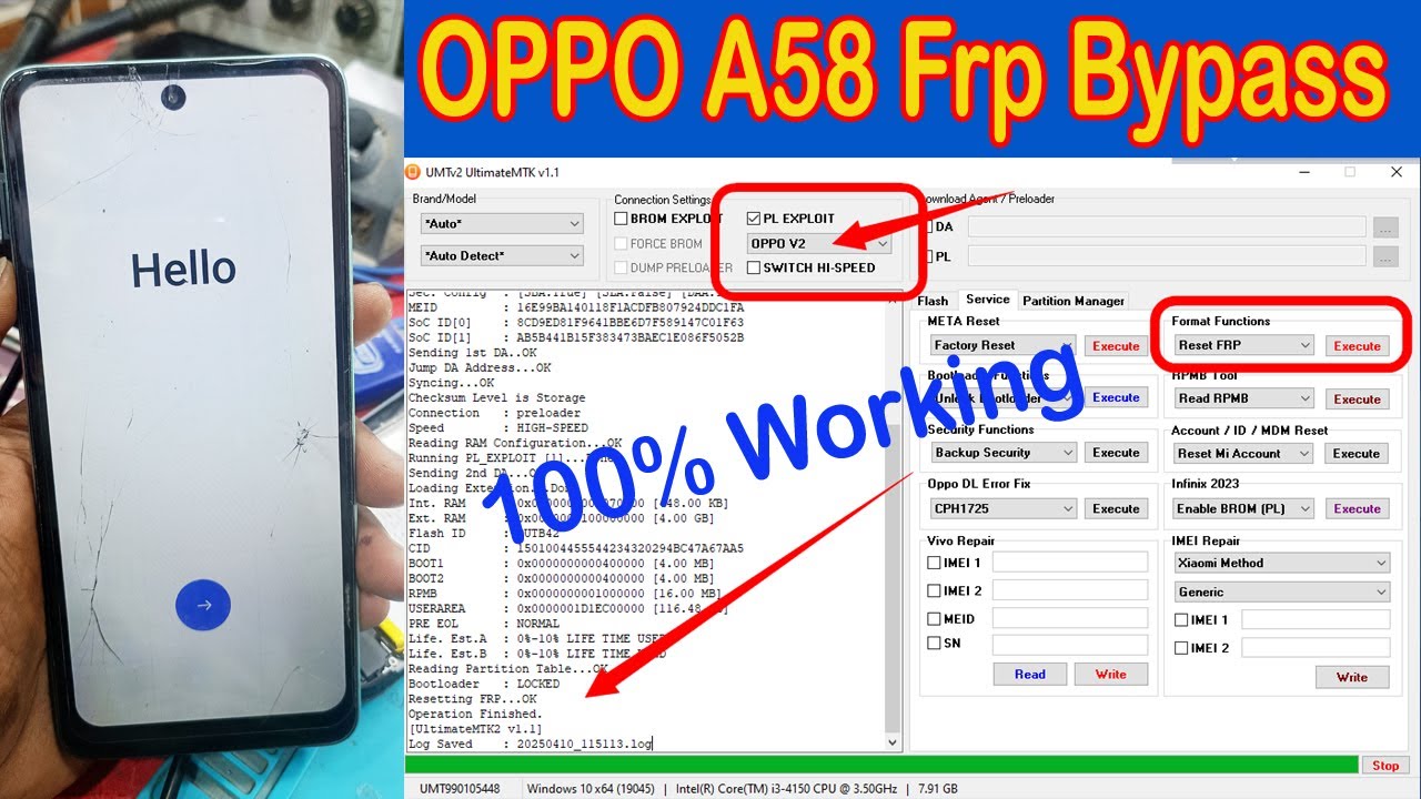 Oppo A58 Frp Unlock UMT | Oppo A58 Unlock On Click Lock Remove | Oppo Unlock Keise Kare Umt Se 2025