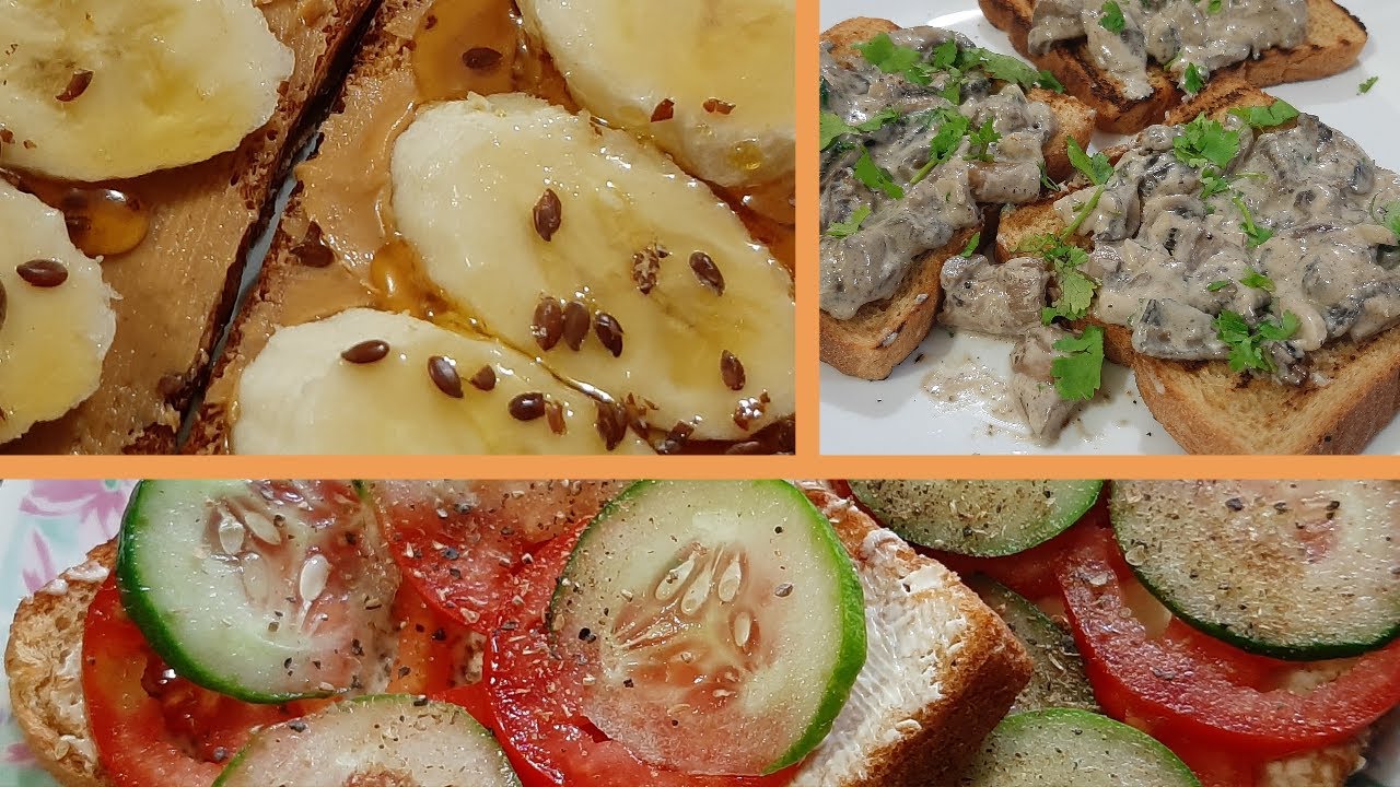 3 healthy and easy breakfast on toast recipes ( Vegetarian & Vegan options)