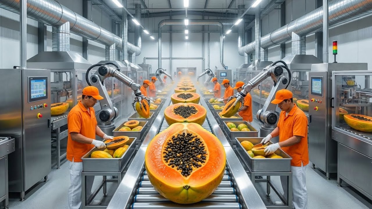 Inside a Modern Papaya Factory: From Farm to Dessert (The Whole Process)