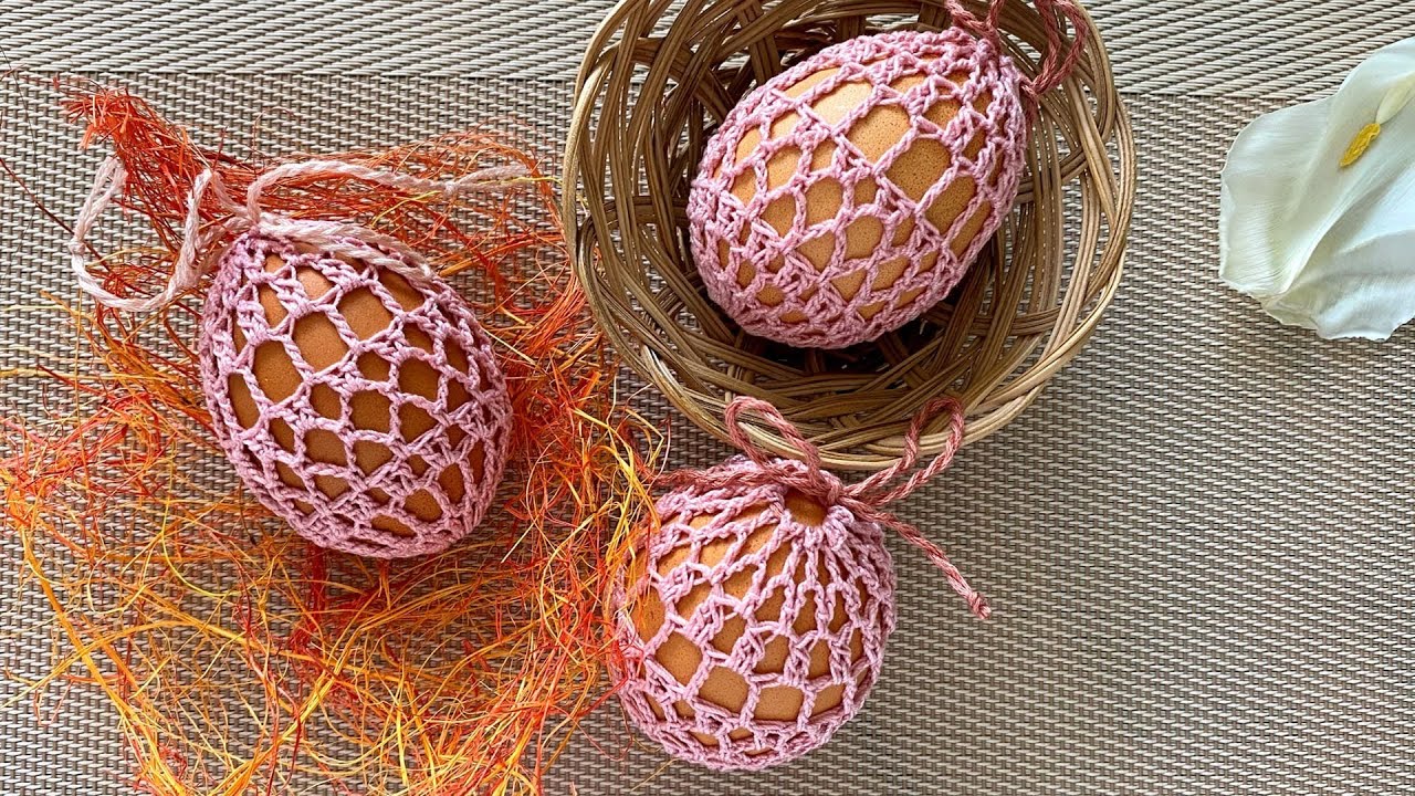 Чехол-мешочек на ПАСХАЛЬНОЕ ЯЙЦО крючком. CROCHET BAG for Easter EGG.