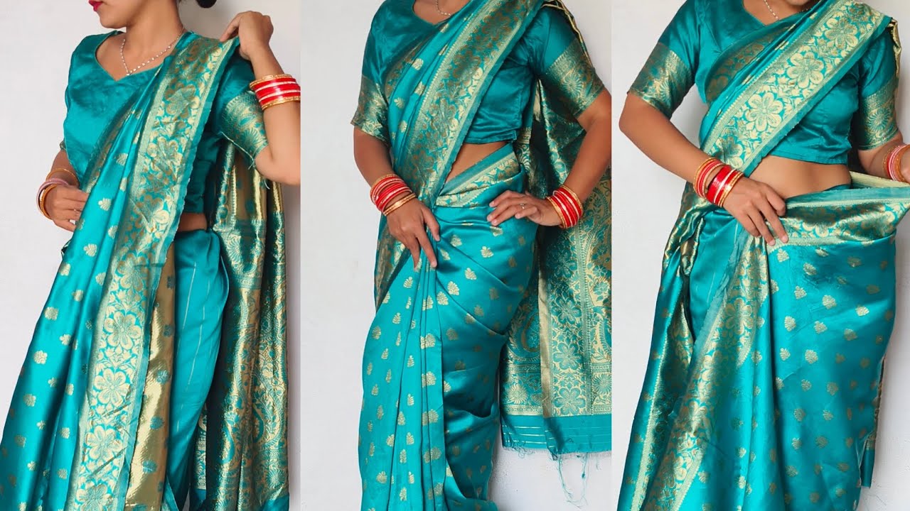 Cotton Silk saree draping Tutorial for wedding | Easy & simple saree draping Tricks With slim look🫣