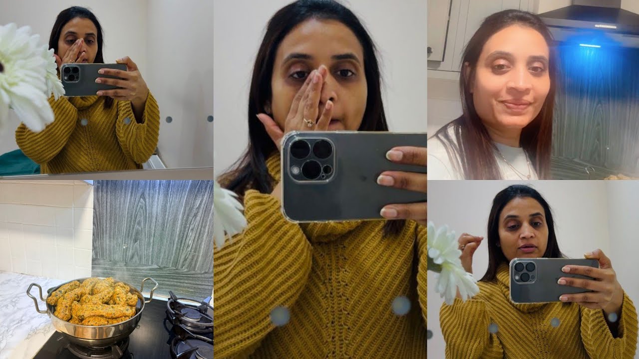 Maru daily skin routine ane dinner ma banavya vegetable muthiya 