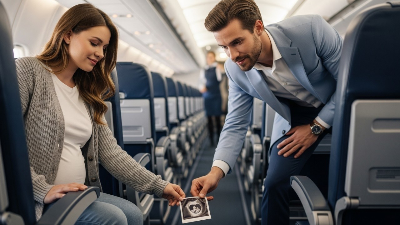 Pregnant woman drops ultrasound photo on a flight — CEO stunned when he sees the 11-week mark