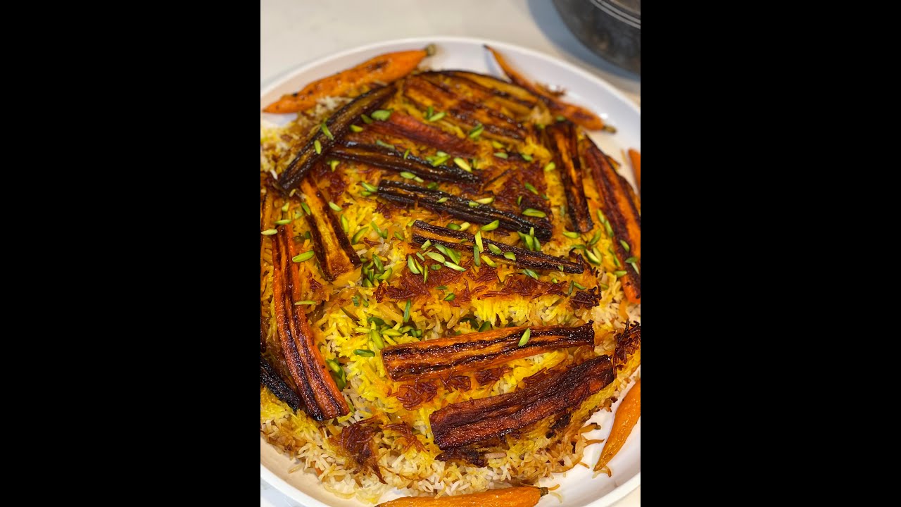 Persian Carrots Rice & Tahdig | تهدیگ هویج
