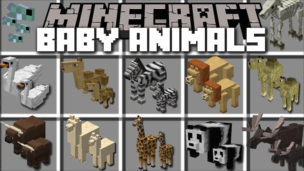 Minecraft BABY ANIMAL MOD / PLAY WITH BABY MOBS AND SEE THEM GROW!! Minecraft