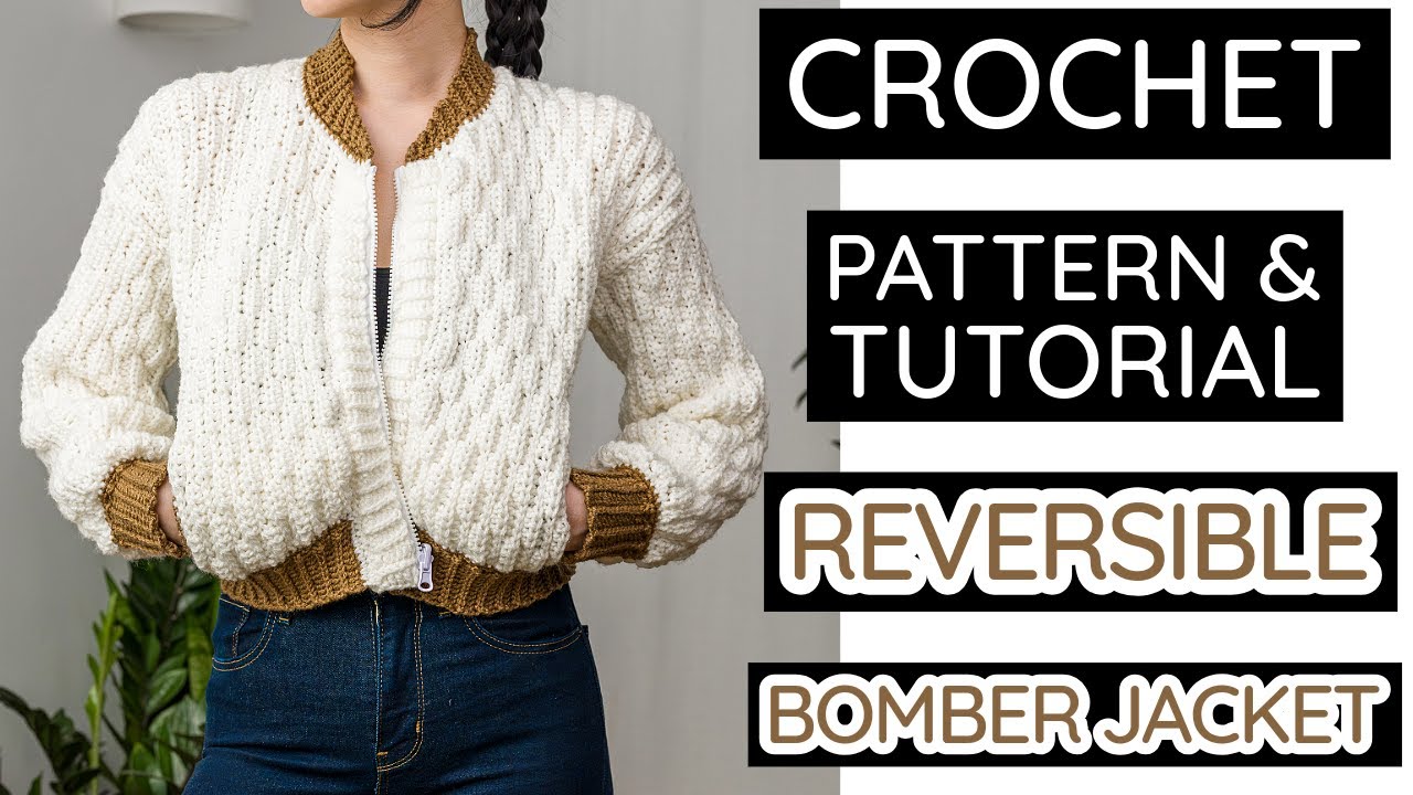 Crochet this Sleek Reversible Bomber Jacket | Pattern & Tutorial #641