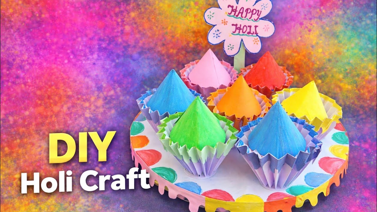DIY Holi Decoration Thali 🌈 | Easy Festival Thali Decoration Idea | Paper Craft 