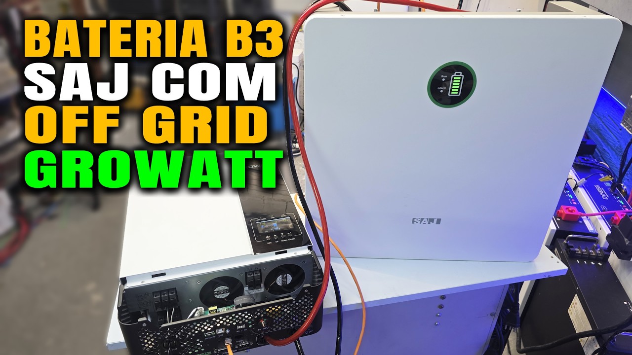Como Ligar e Configurar NOVA Bateria B3 da SAJ no GROWATT SPF | Eduardo Aquino