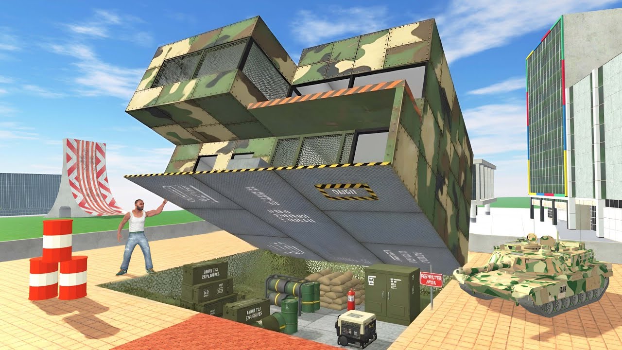 Franklin Found Secret Military Base House - INDIAN BIKE DRIVING 3D
