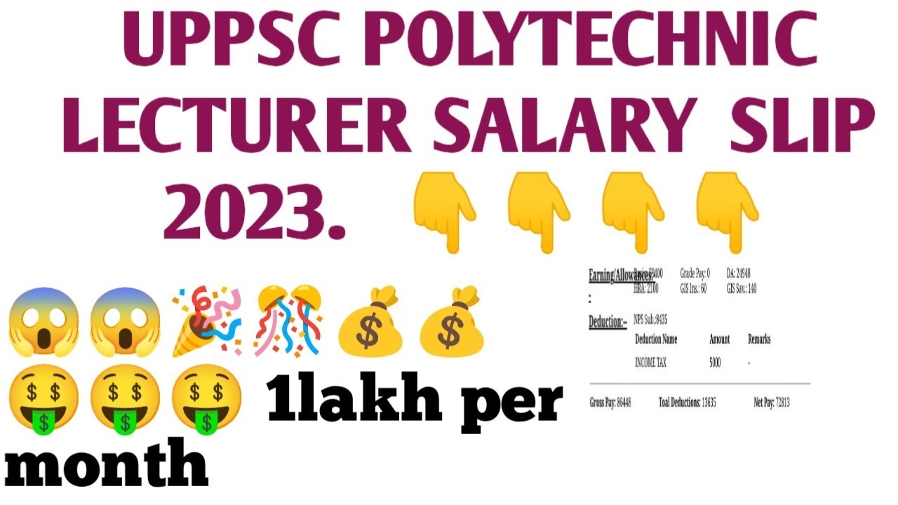 UPPSC polytechnic lecturer salary slip| 