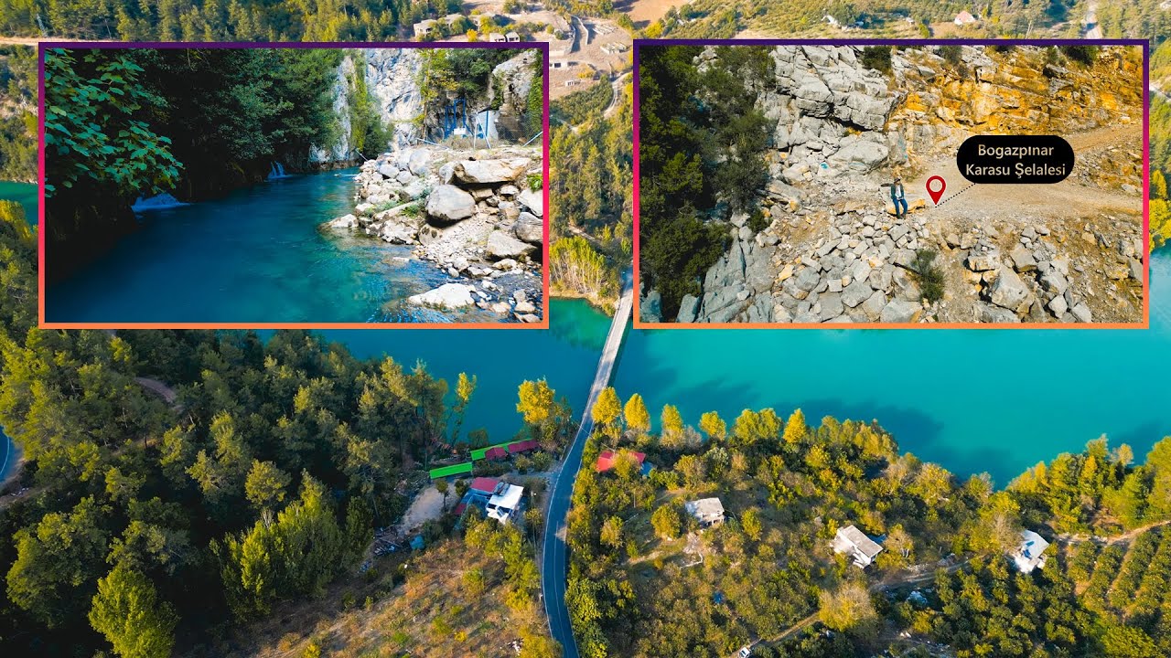 4K DARIPINARI KARAGEÇİT / BOGAZPINAR KARASU ŞELALESİ   TARSUS   (SUYUN YOLU )