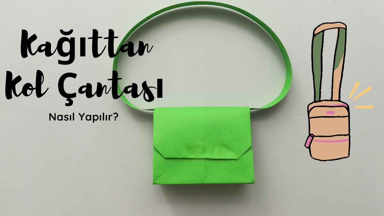 Kağıttan Kol Çantası Yapımı/ Origami Zamanı/ Paper Handle Bag Making