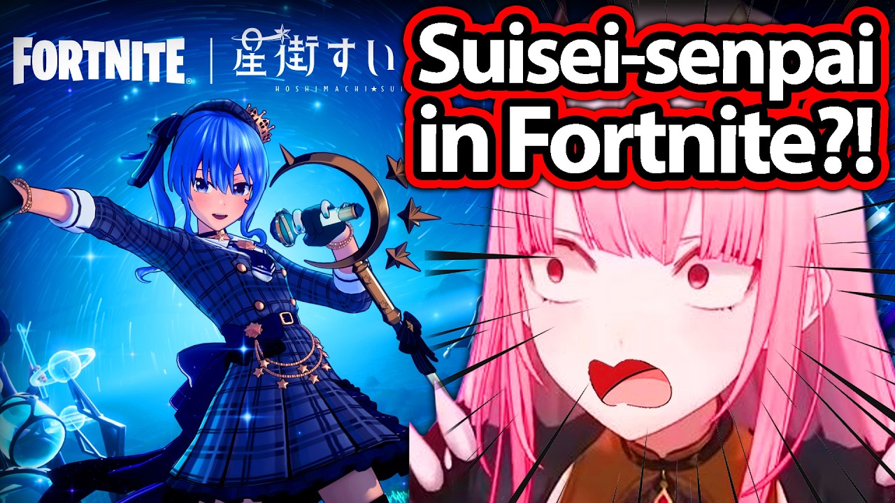 Calli's Reaction to Suisei in Fortnite out of Nowhere: 【Hololive】