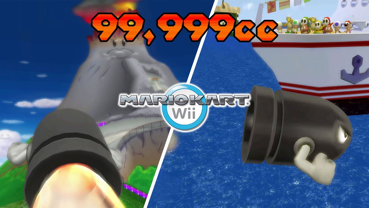 99,999cc BULLET BILL on all Retro Tracks in MARIO KART WII