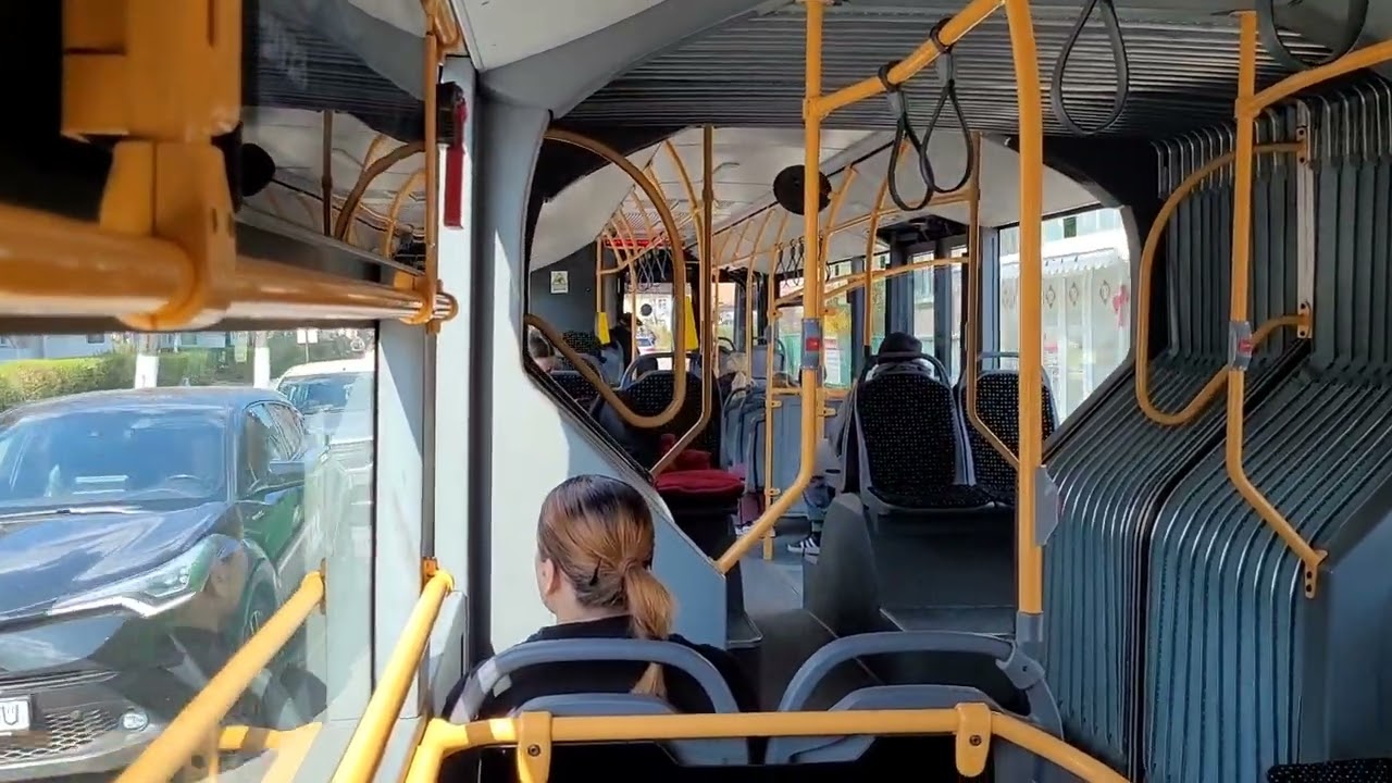 Râmnicu Vâlcea: inside the Mercedes-Benz Conecto NGT bus nr. VL 49 BUS, route 1