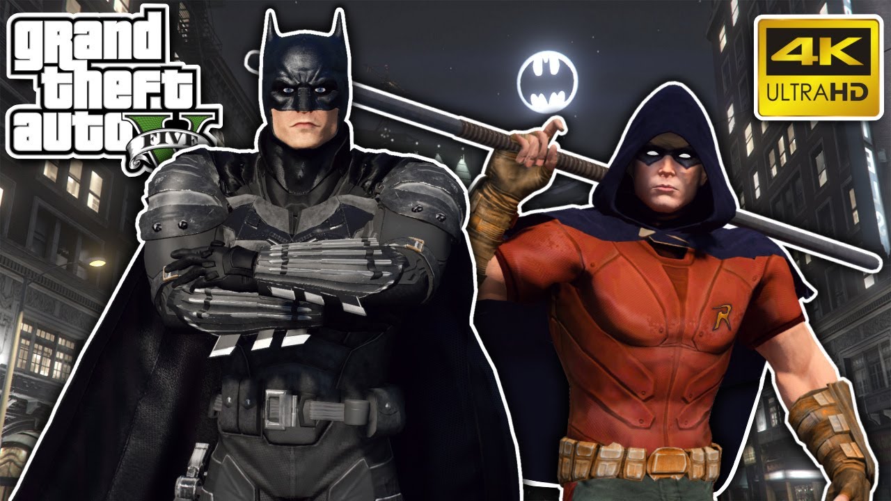 GTA 5 - Batman and Robin Fight Ambush From the Joker's Thugs! (4K Ultra HD Gameplay)