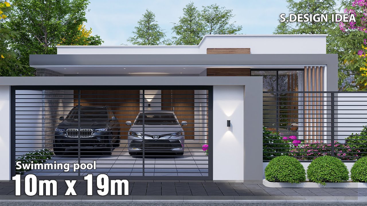 The Best Modern House with Pool | 10 x 19 Meters House Plan (179sqm)