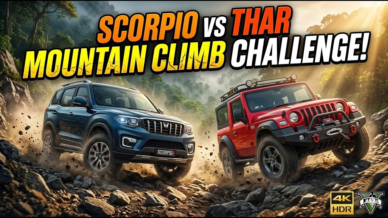 Mahindra Thar vs Mahindra Scorpio – 3 Impossible Challenges 😱 Hill Climb + Truck Pull + Water Test!