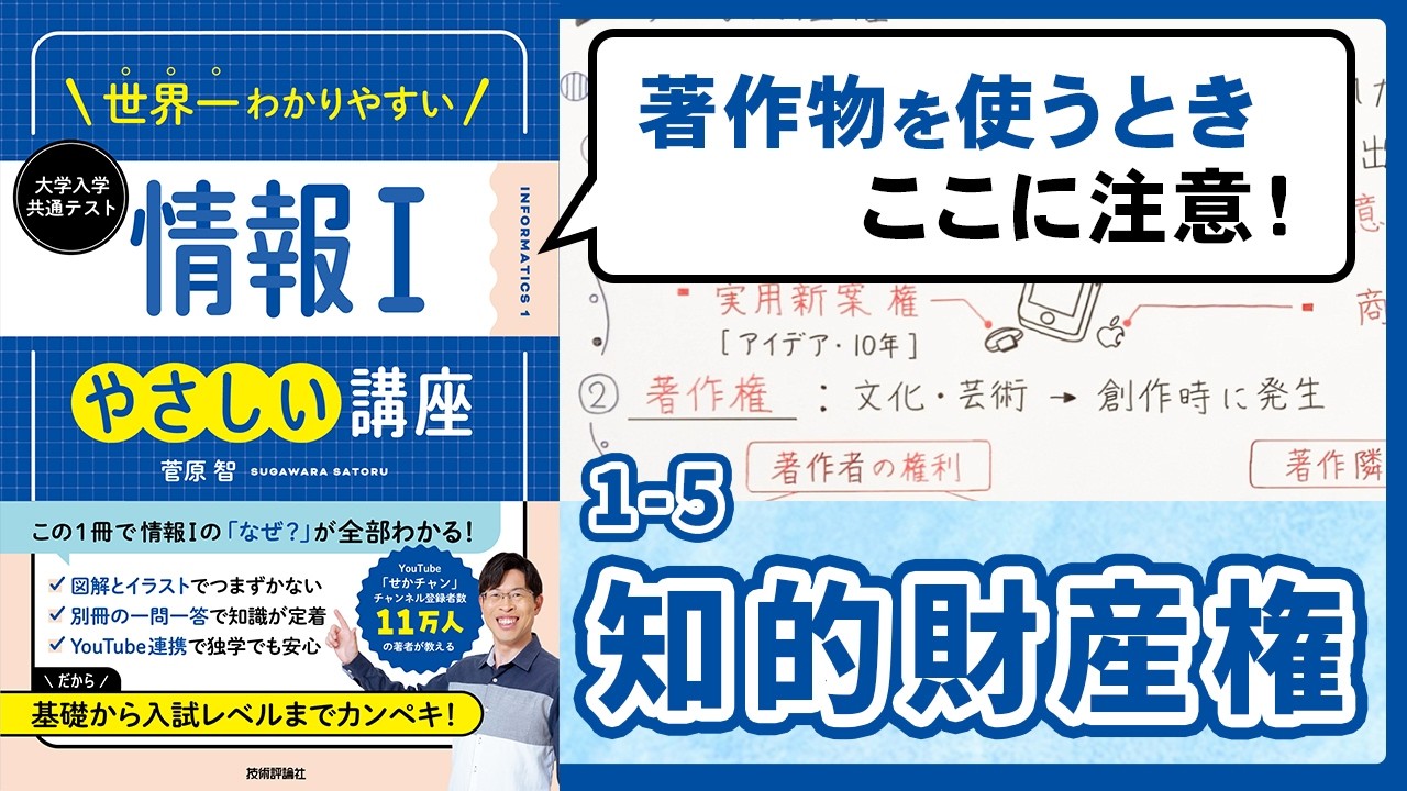 知的財産権、産業財産権、著作権とは何かをわかりやすく解説【情報I基礎】1-5 知的財産権