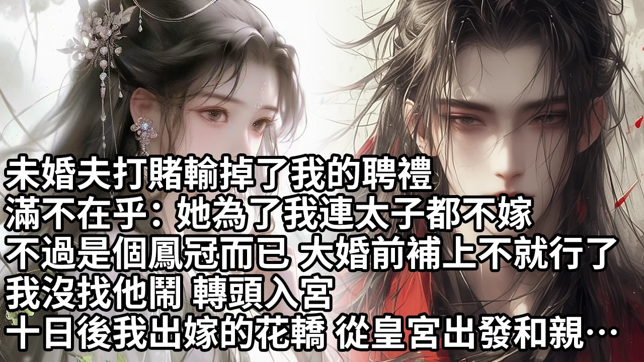【一口氣看完】未婚夫打賭輸掉了我的聘禮，滿不在乎：她為了我連太子都不嫁，不過是個鳳冠而已 大婚前補上不就行了，我沒找他鬧 轉頭入宮，十日後我出嫁的花轎 從皇宮出發和親…【許青瑟】【大女主】