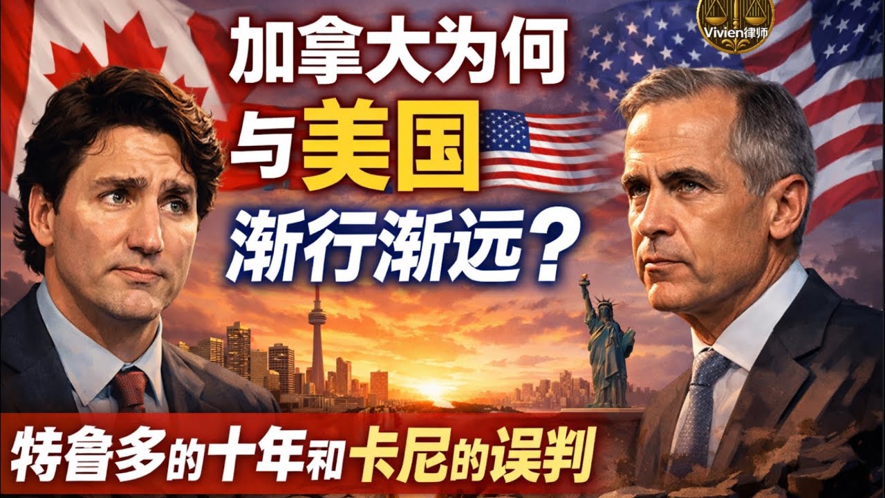 加拿大为何与美国渐行渐远？什么导致了美国不再把加拿大做为可以并肩的铁杆盟友？加拿大的道德表态和立场把国家带往何处？阿尔伯达为何要闹独立？- Vivien律师