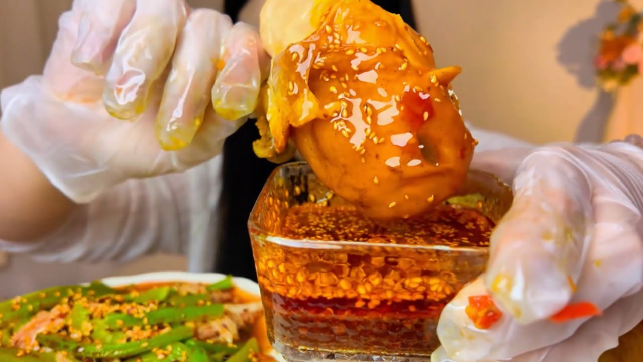 吃個減脂餐？貢菜剁椒窯雞和涼拌貢菜千層肚～#mukbang #food #eatingshow #吃播 #美食