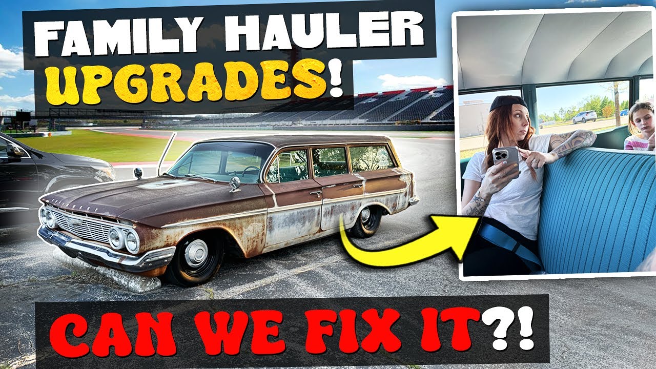 1961 Chevrolet Wagon. HELPER BAGS. New Coil springs. Interior Upgrades. Car show trip with family!